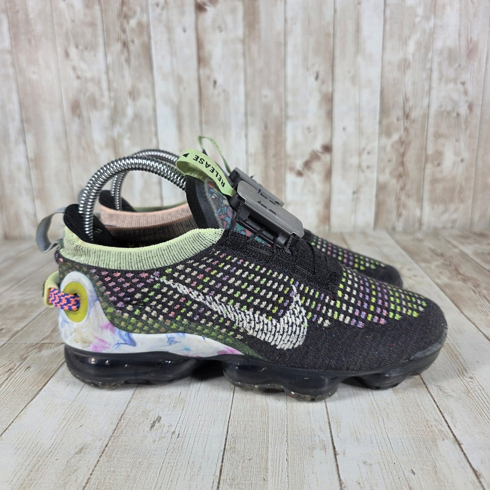 Nike Air VaporMax 2020‎ Flyknit Black Multi Color Women's Running Shoes Size 5.5